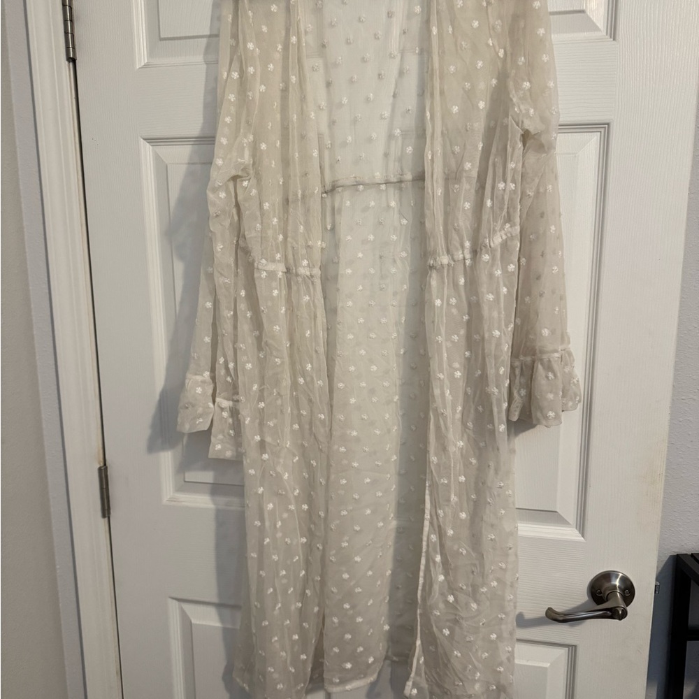 Forever 21+ Cream Textured Cardigan